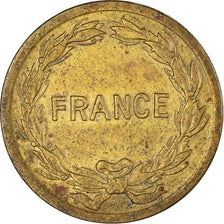 Monnaie, France, France Libre, 2 Francs, 1944, Philadelphie, TB+, Laiton