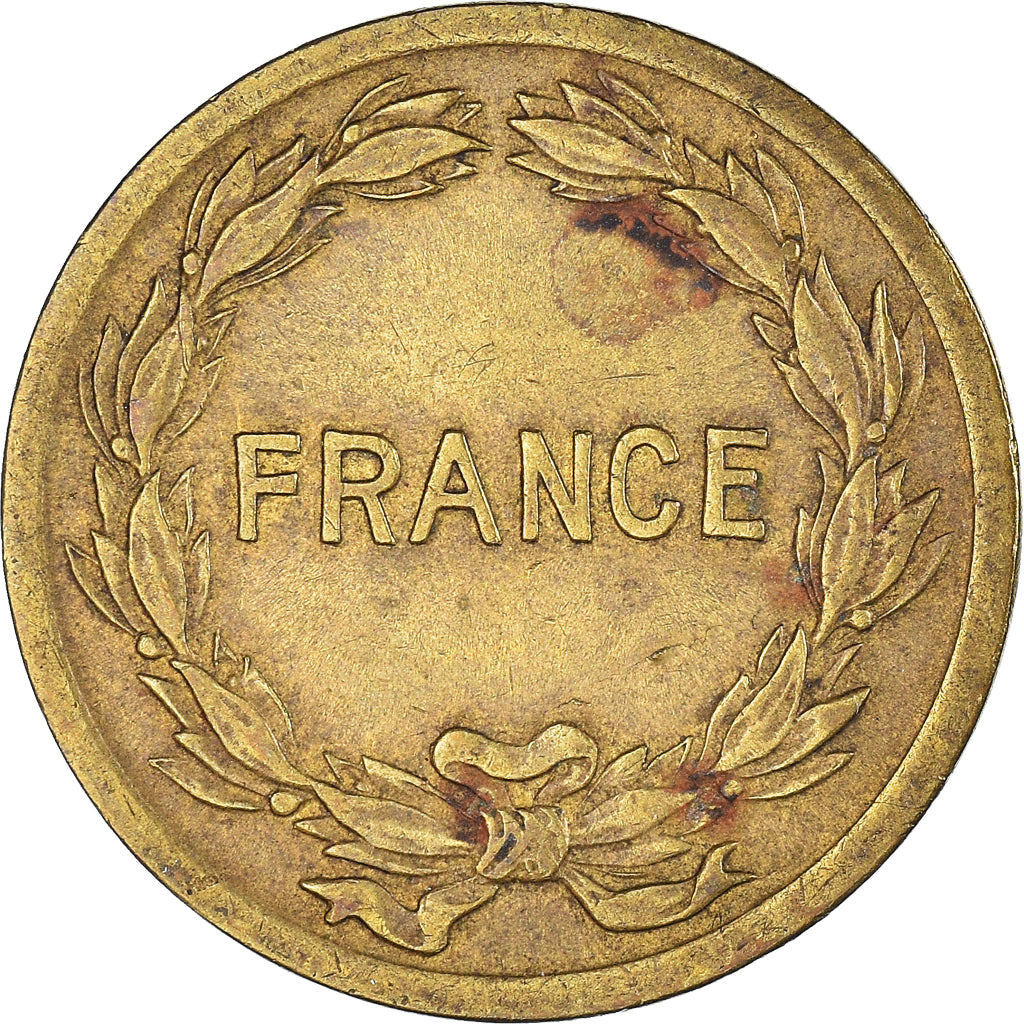 Coin, France, France Libre, 2 Francs, 1944, Philadelphia, VF(30-35), Brass