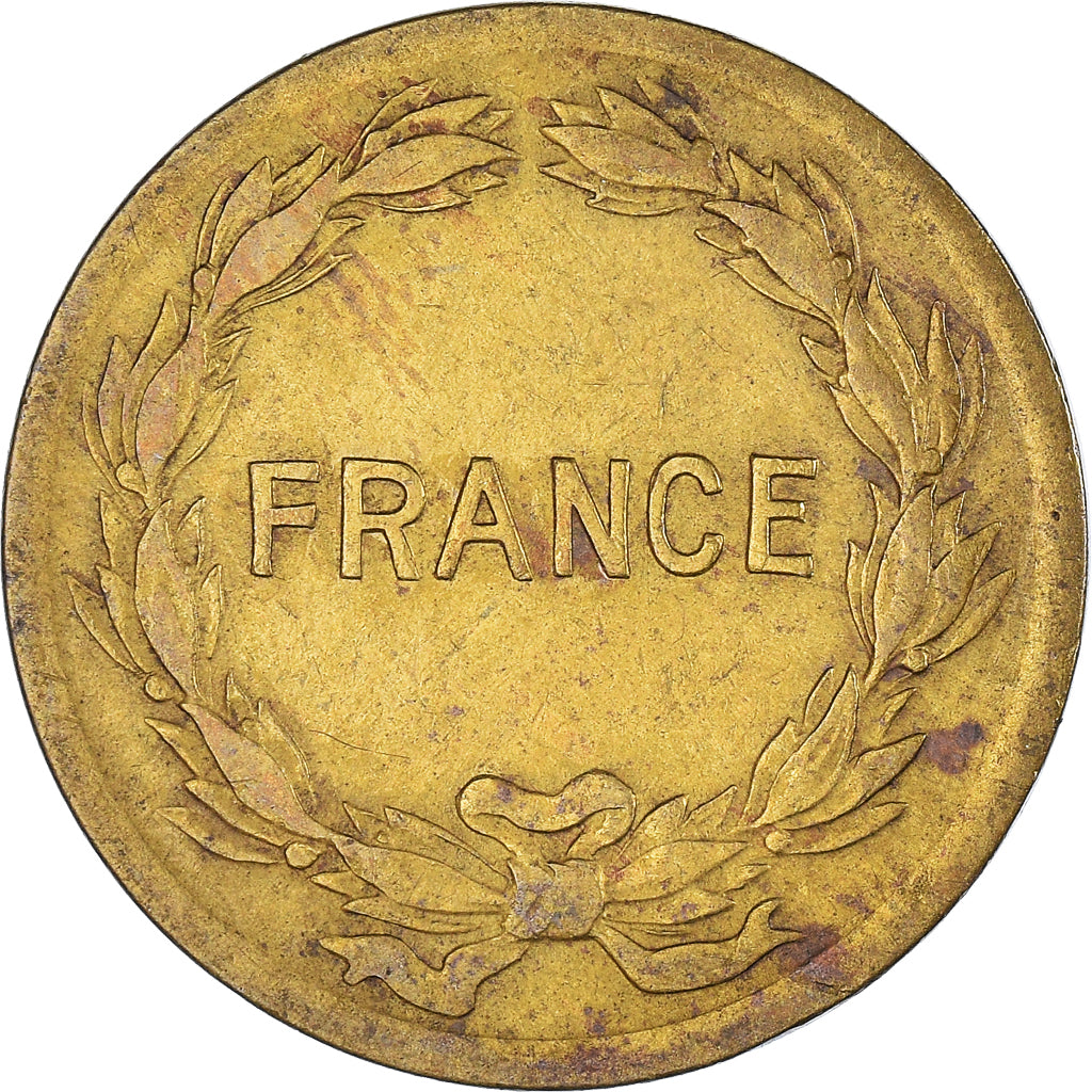 Coin, France, France Libre, 2 Francs, 1944, Philadelphia, VF(30-35), Brass