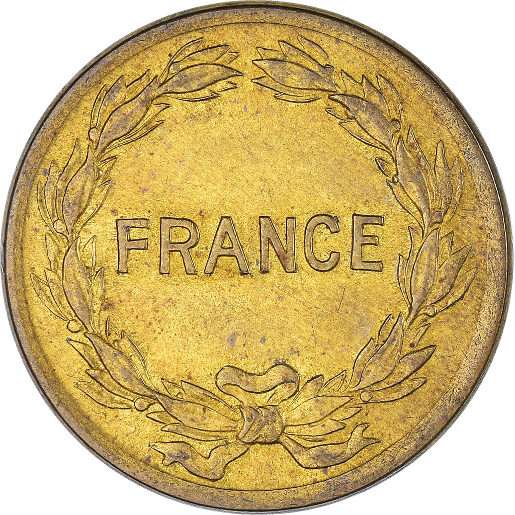 Coin, France, France Libre, 2 Francs, 1944, Philadelphia, VF(20-25), Brass