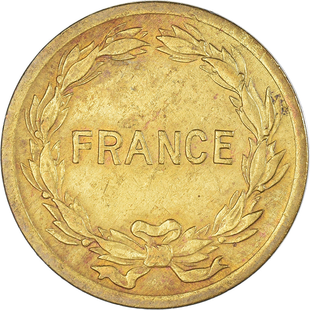 Coin, France, France Libre, 2 Francs, 1944, Philadelphia, VF(20-25), Brass