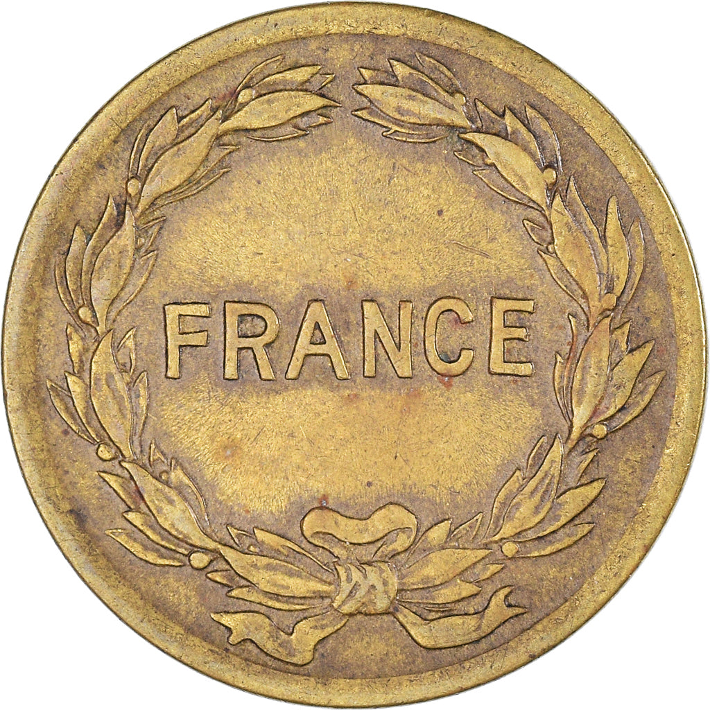 Coin, France, France Libre, 2 Francs, 1944, Philadelphia, VF(20-25), Brass