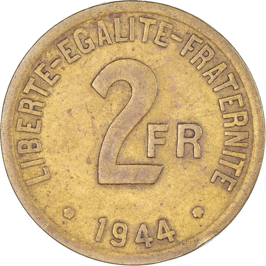 Moneta, Francja, France Libre, 2 Francs, 1944, Philadelphia, VF(20-25)