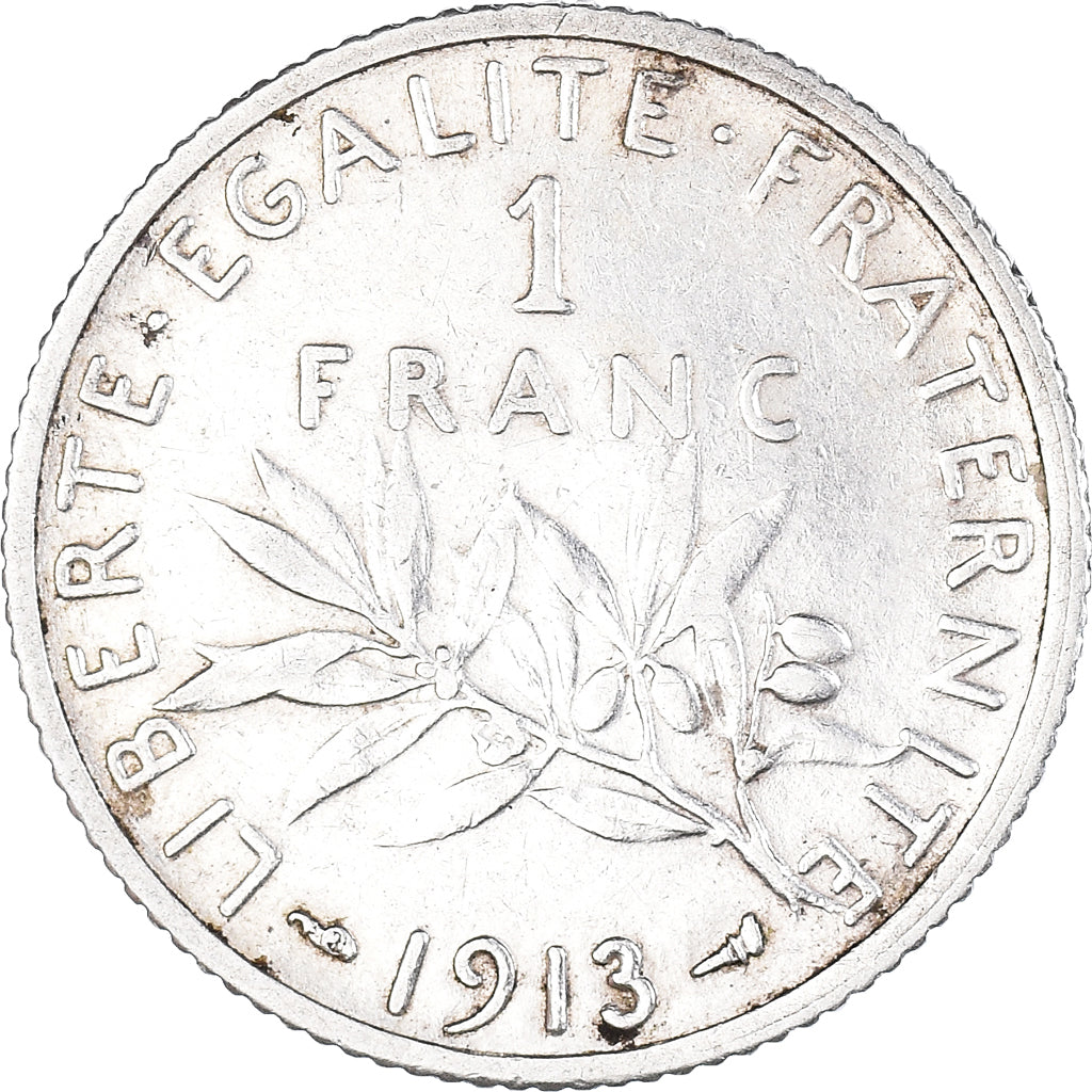Coin, France, Semeuse, Franc, 1913, Paris, 1 Franc, EF(40-45), Silver, KM:844.1