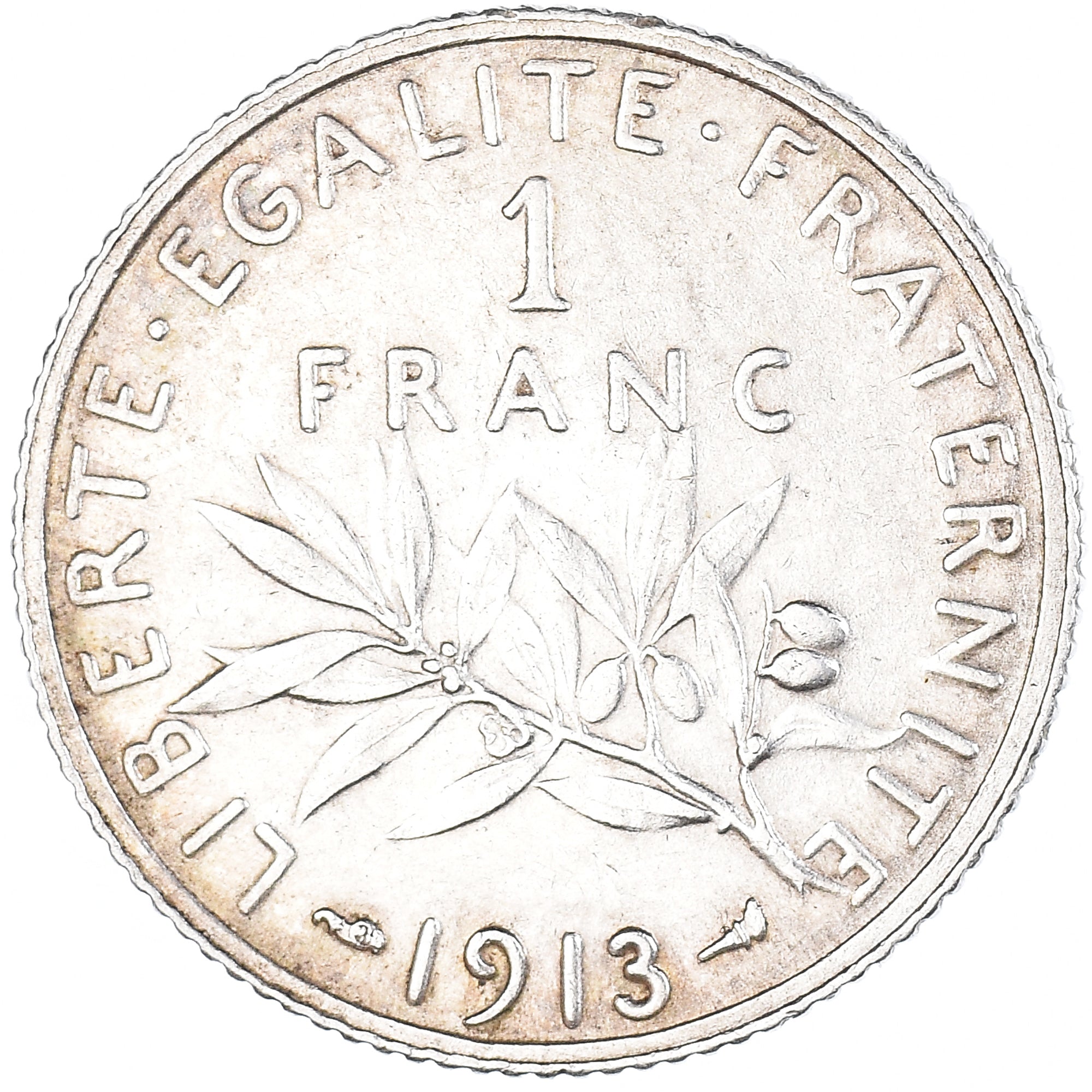Coin, France, Semeuse, Franc, 1913, Paris, 1 Franc, EF(40-45), Silver, KM:844.1