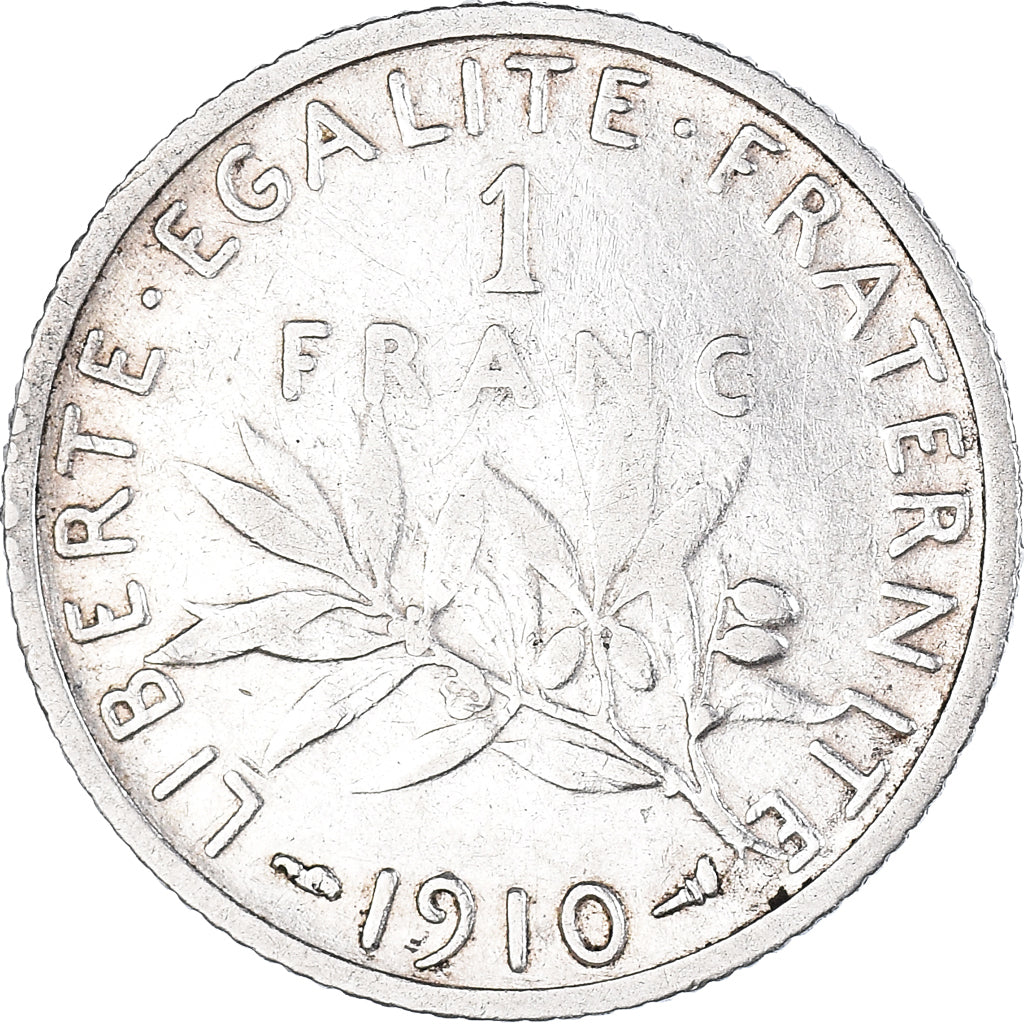 Coin, France, Semeuse, Franc, 1910, Paris, 1 Franc, EF(40-45), Silver, KM:844.1