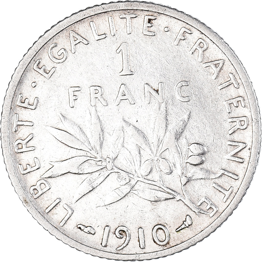 Coin, France, Semeuse, Franc, 1910, Paris, 1 Franc, EF(40-45), Silver, KM:844.1