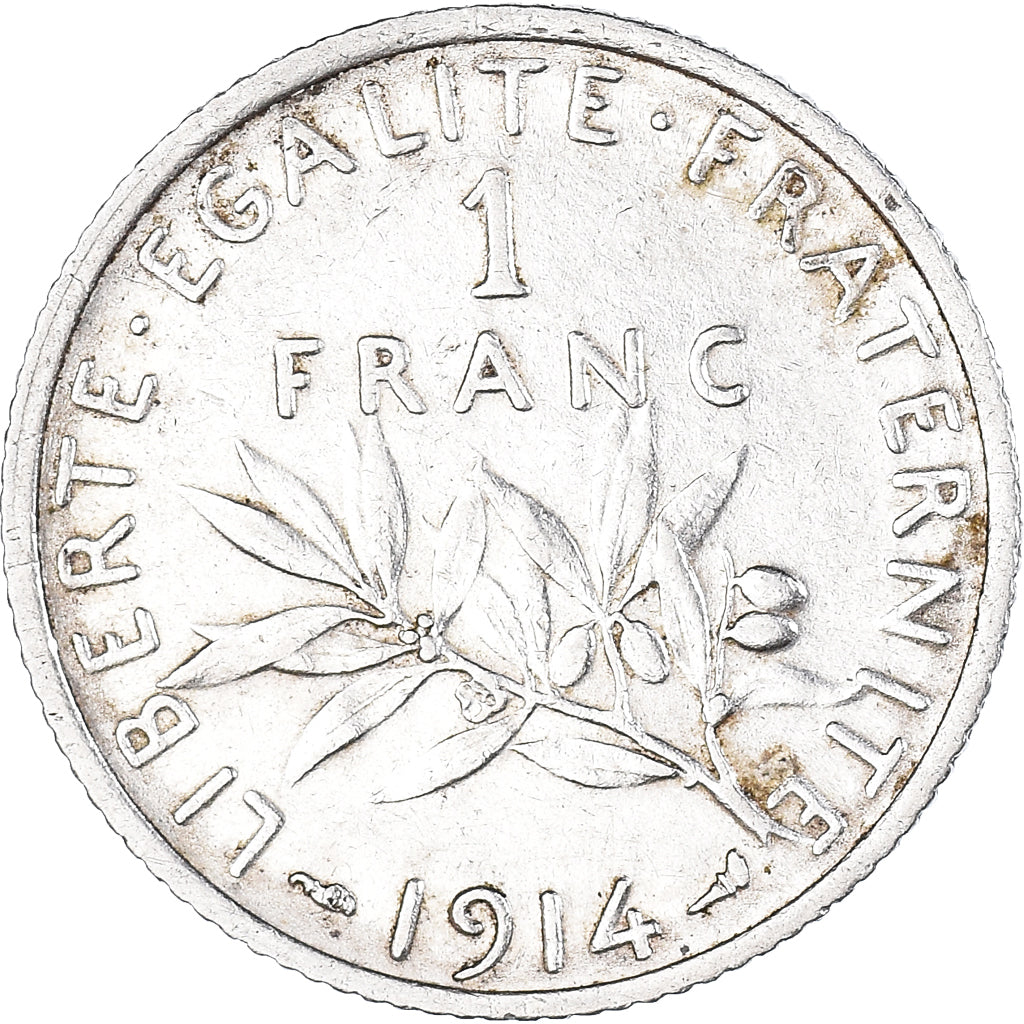 Coin, France, Semeuse, Franc, 1914, Paris, 1 Franc, EF(40-45), Silver, KM:844.1