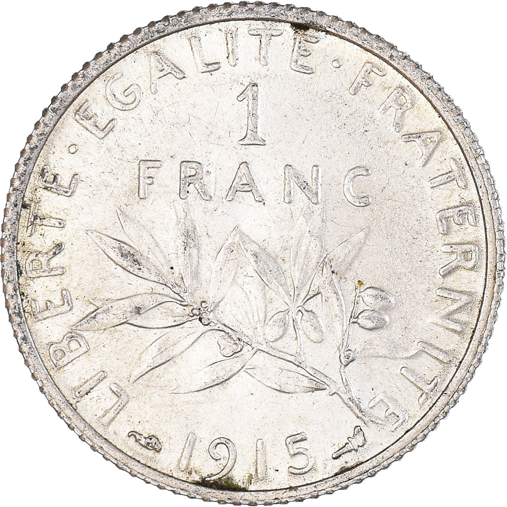Coin, France, Semeuse, Franc, 1915, Paris, 1 Franc, EF(40-45), Silver, KM:844.1