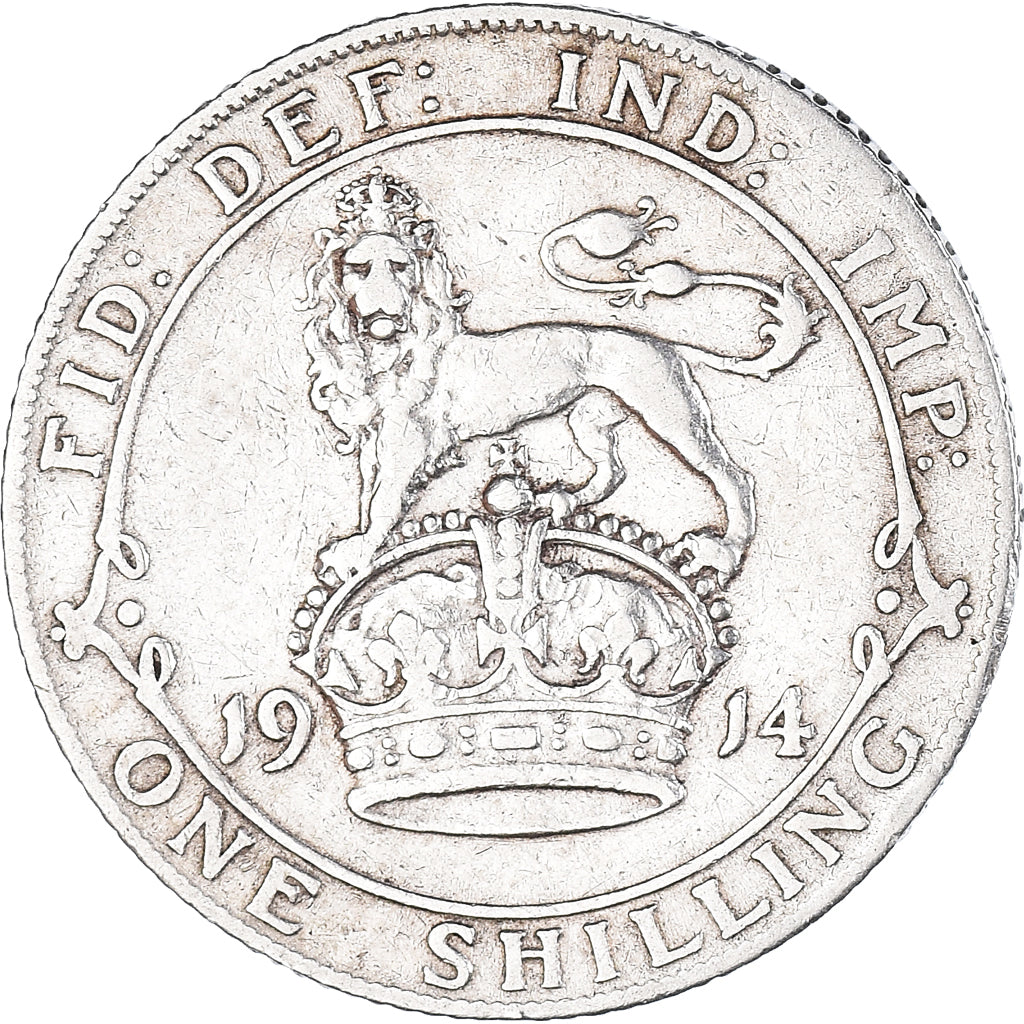 Coin, Great Britain, George V, Shilling, 1914, VF(30-35), Silver, KM:816