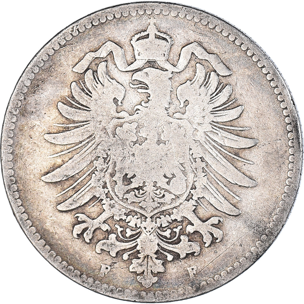 Moneda, ALEMANIA - IMPERIO, Wilhelm I, Mark, 1876, Stuttgart, 1 Mark, BC+