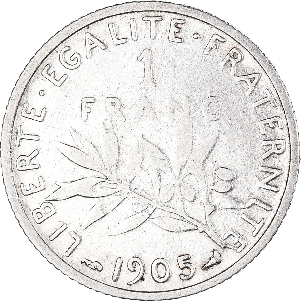 Coin, France, Semeuse, Franc, 1905, Paris, 1 Franc, VF(30-35), Silver, KM:844.1