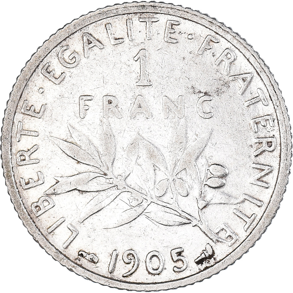 Coin, France, Semeuse, Franc, 1905, Paris, 1 Franc, VF(30-35), Silver, KM:844.1