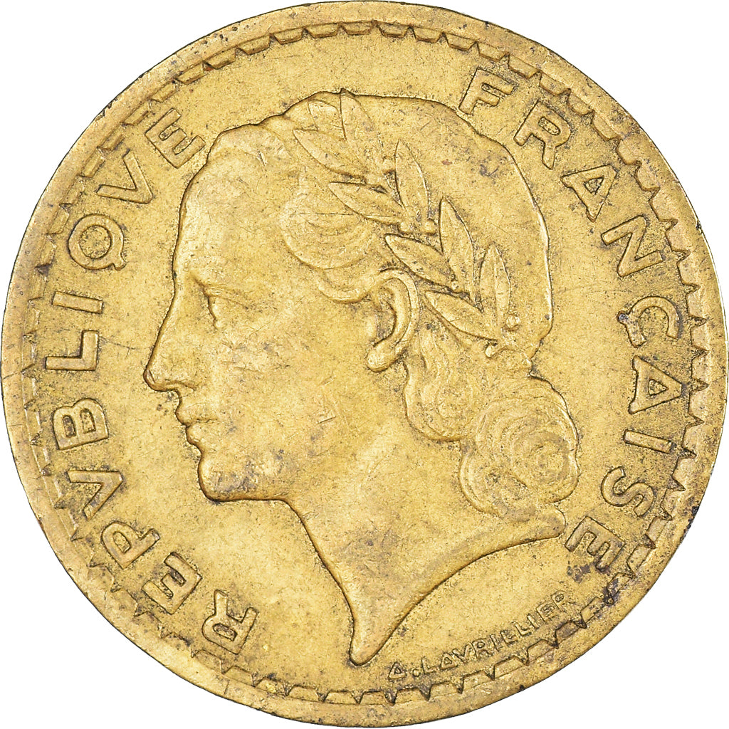 Coin, France, Lavrillier, 5 Francs, 1945, Castelsarrasin, VF(30-35)