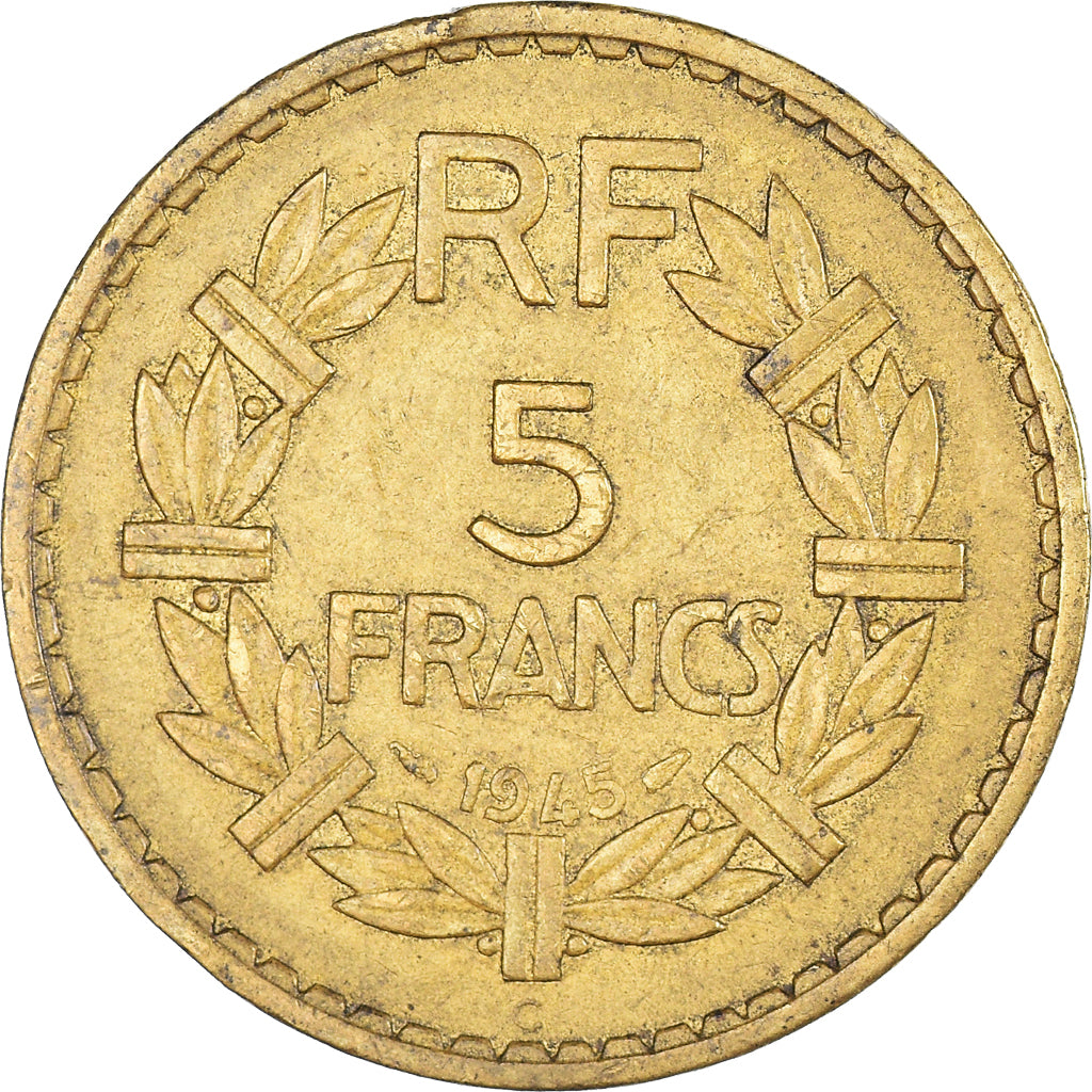 Coin, France, Lavrillier, 5 Francs, 1945, Castelsarrasin, VF(30-35)
