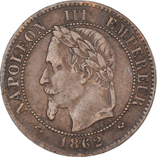 Moneta, Francia, Napoleon III, 2 Centimes, 1862, Bordeaux, BB, Bronzo, KM:796.6