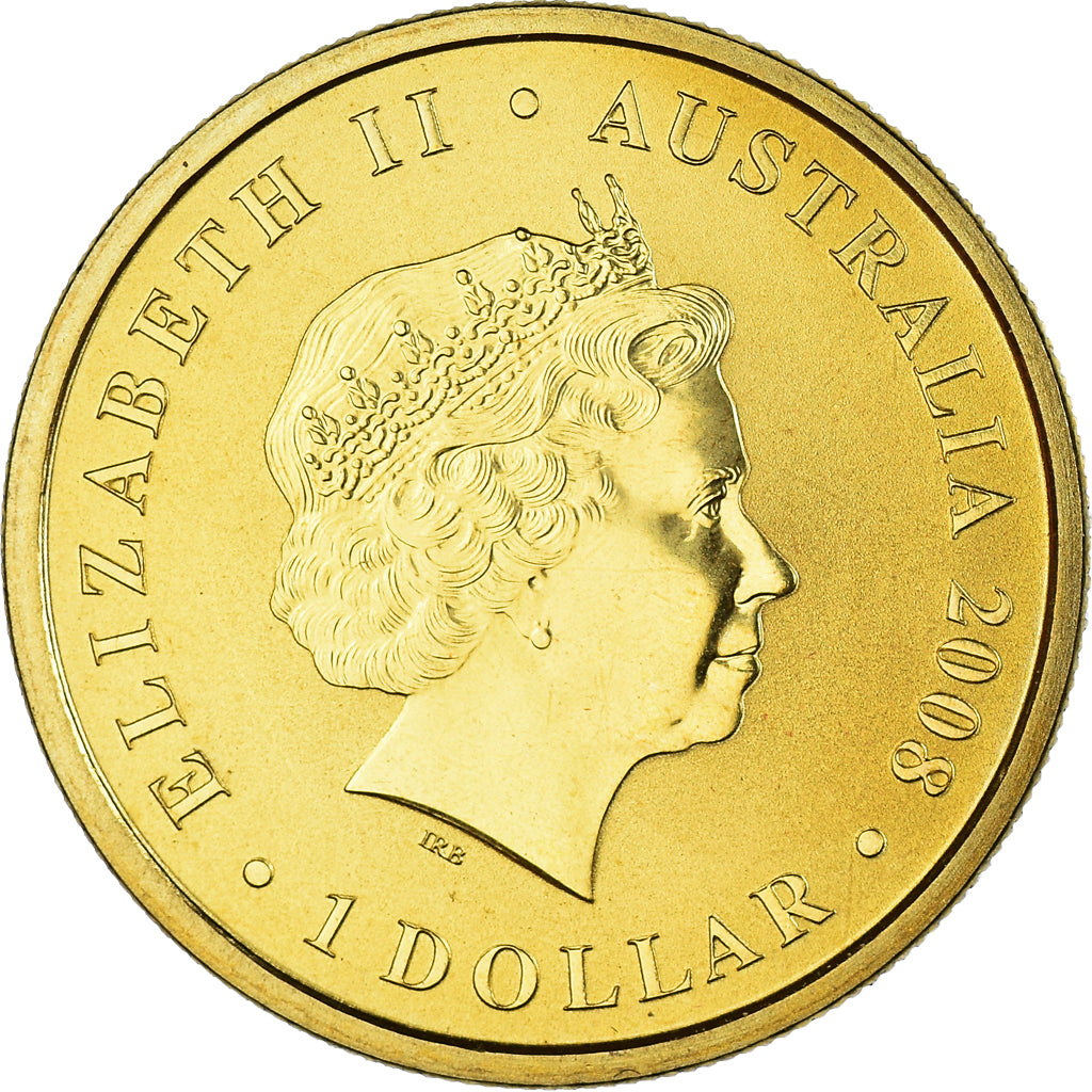 Moeda, Austrália, Dollar, 2008, Grey Kangaroo, Elizabeth II, MS(63)