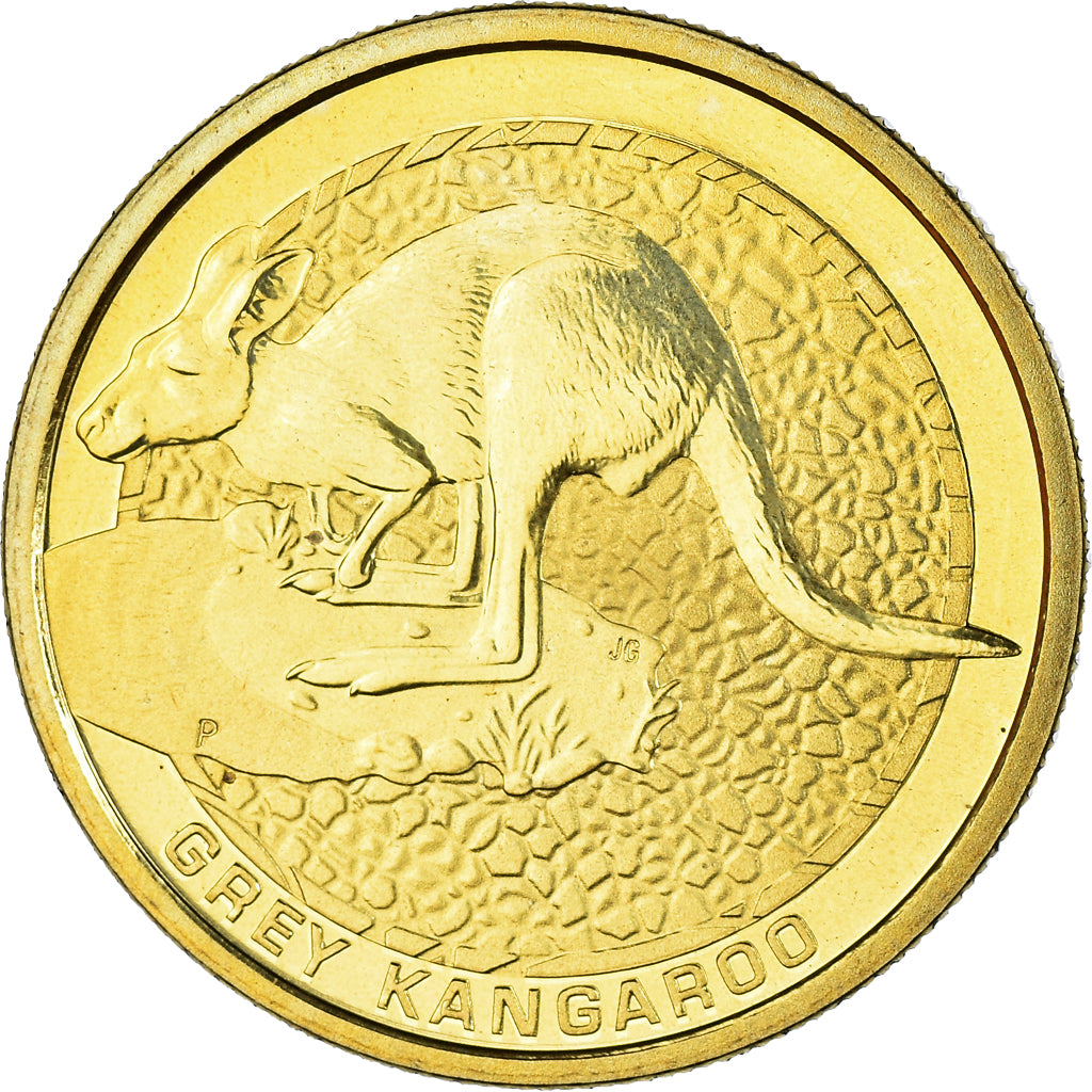 Moeda, Austrália, Dollar, 2008, Grey Kangaroo, Elizabeth II, MS(63)