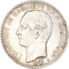 Coin, Greece, George I, 5 Drachmai, 1875, Paris, EF(40-45), Silver, KM:46