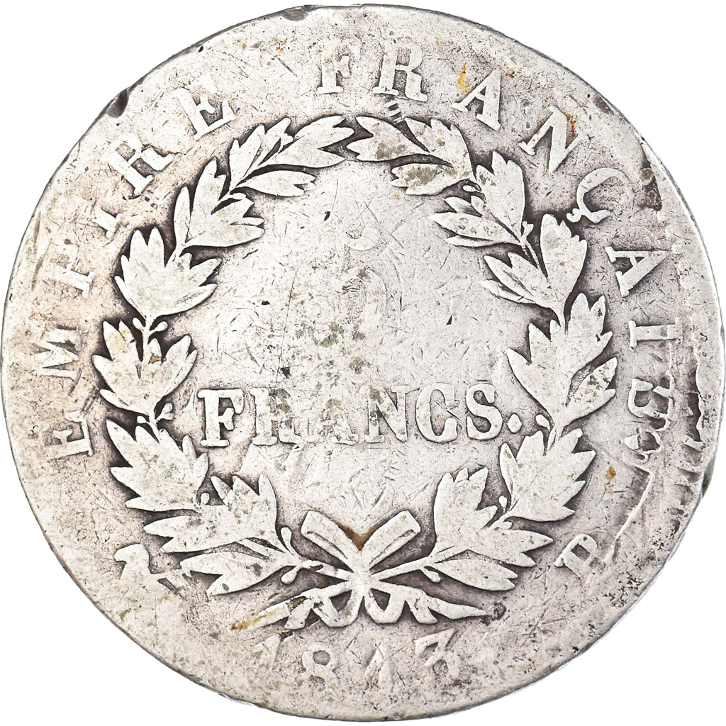 Moneta, Francia, Napoléon I, 5 Francs, 1813, Rouen, B+, Argento, KM:694.2