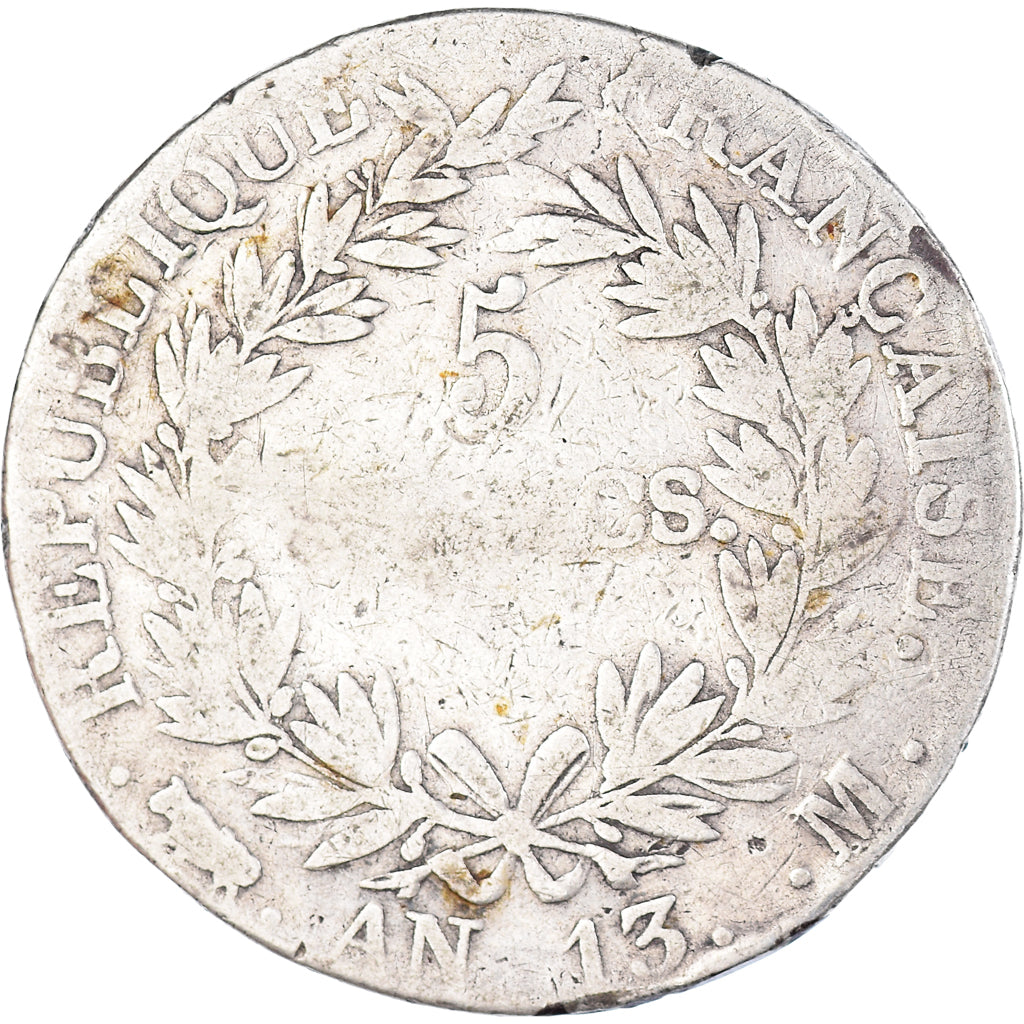Coin, France, Napoléon I, 5 Francs, AN 13, Toulouse, F(12-15), Silver