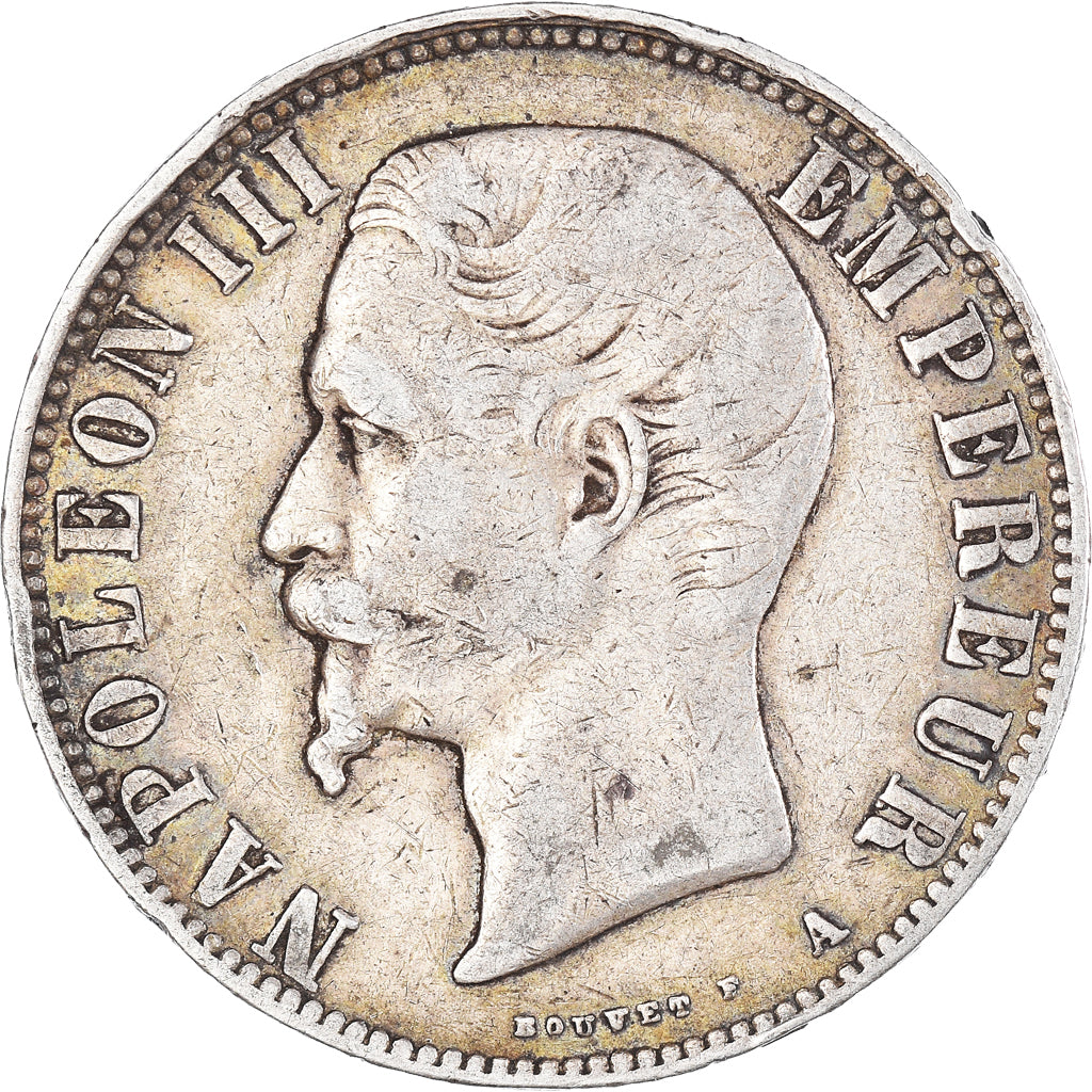 Moneta, Francia, Napoleon III, 5 Francs, 1856, Paris, MB, Argento, KM:782.1