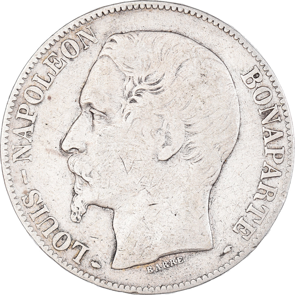 Munten, Frankrijk, Napoléon III, 5 Francs, 1852, Paris, FR, Zilver, KM:773.1