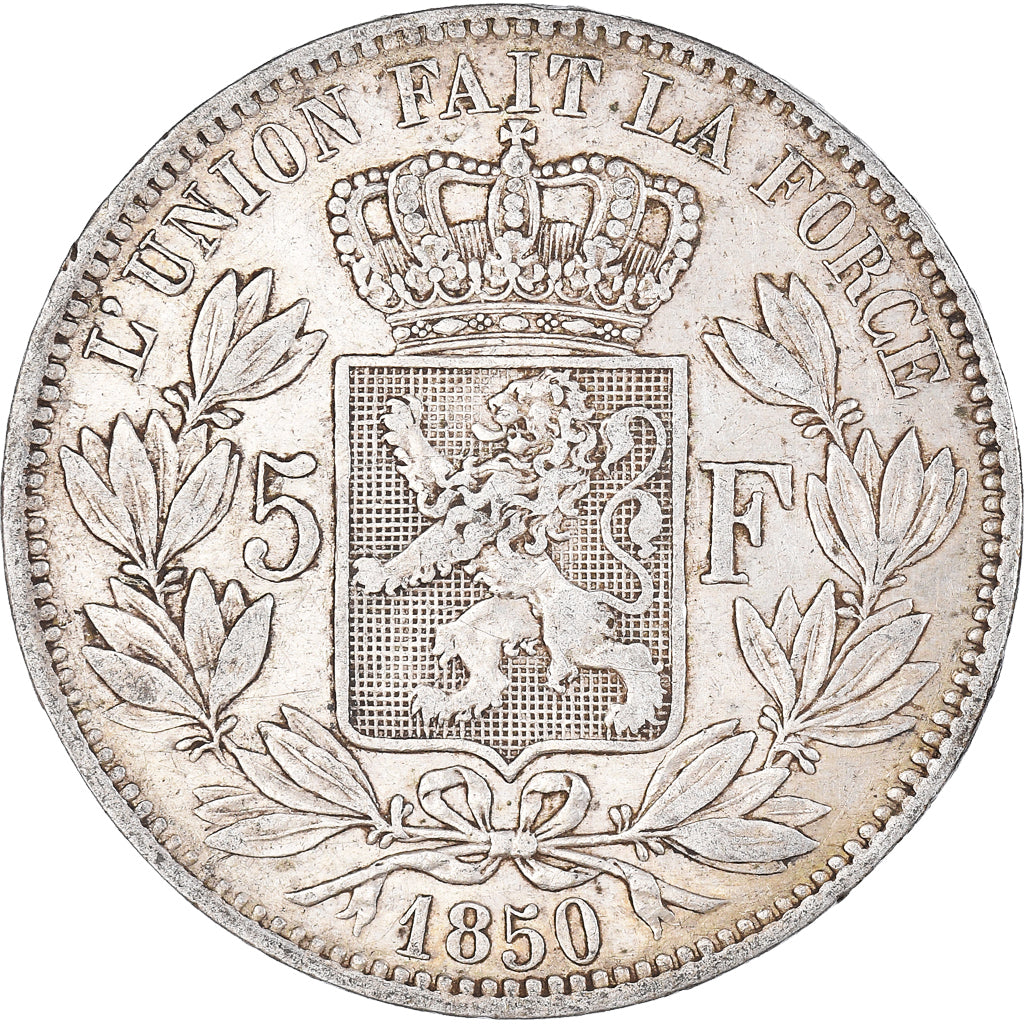 Coin, Belgium, Leopold I, 5 Francs, 5 Frank, 1850, VF(30-35), Silver, KM:17