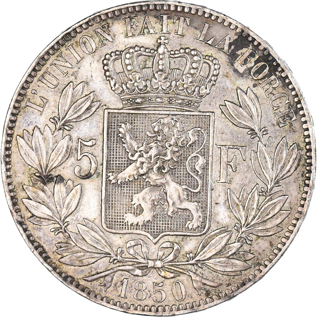 Coin, Belgium, Leopold I, 5 Francs, 5 Frank, 1850, VF(30-35), Silver, KM:17