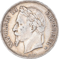 Moneda, Francia, Napoléon III, 5 Francs, 1869, Strasbourg, BC+, Plata