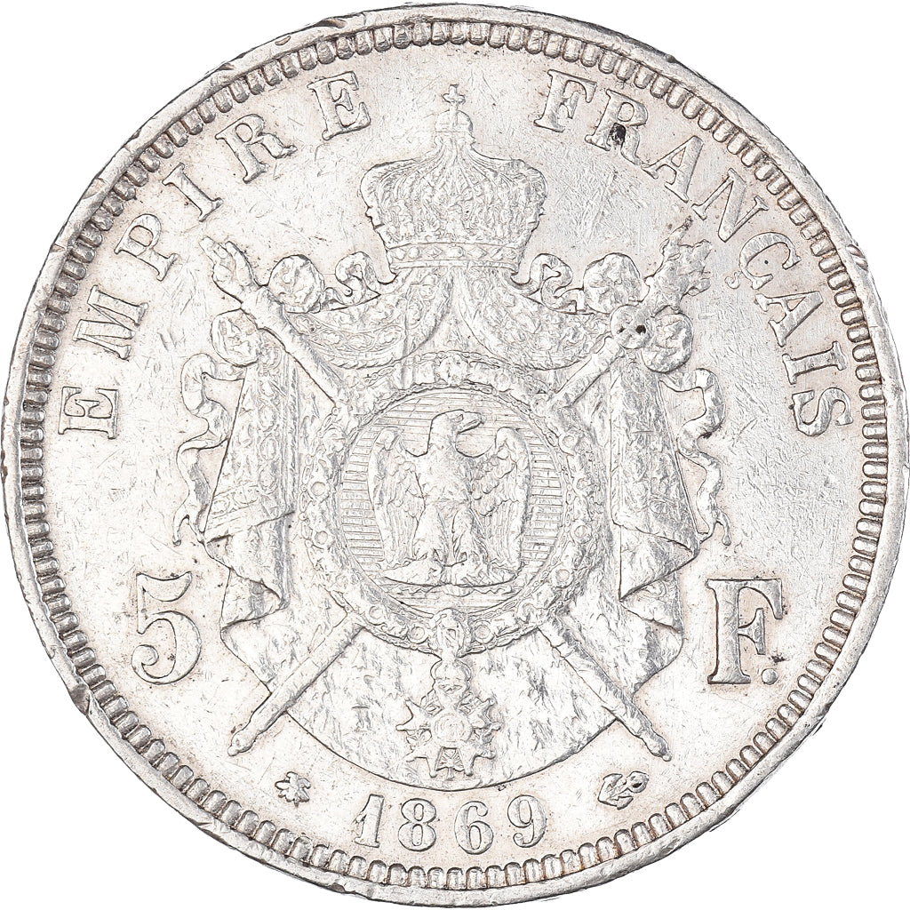 Coin, France, Napoleon III, Napoléon III, 5 Francs, 1869, Paris, VF(30-35)