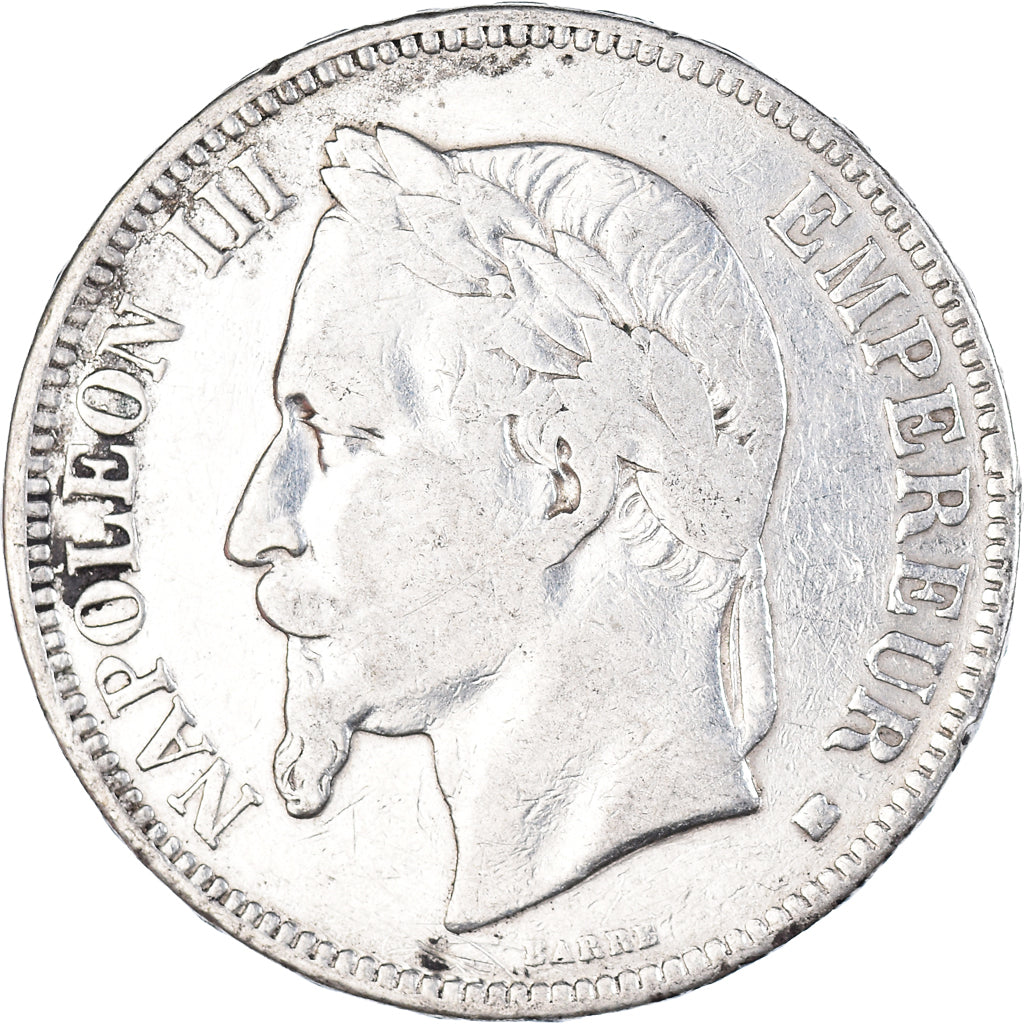 Coin, France, Napoleon III, 5 Francs, 1868, Strasbourg, VF(20-25), Silver