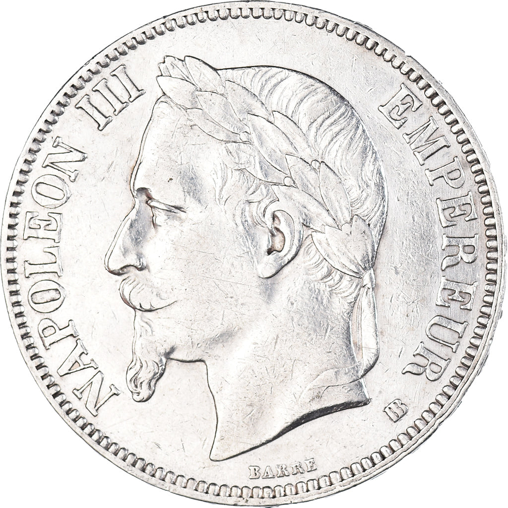 Coin, France, Napoléon III, 5 Francs, 1868, Strasbourg, EF(40-45), Silver