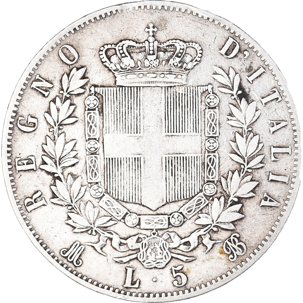 Monnaie, Italie, Vittorio Emanuele II, 5 Lire, 1875, Milan, TB+, Argent, KM:8.3
