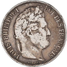 Münze, Frankreich, Louis-Philippe, 5 Francs, 1833, Rouen, S, Silber, KM:749.2
