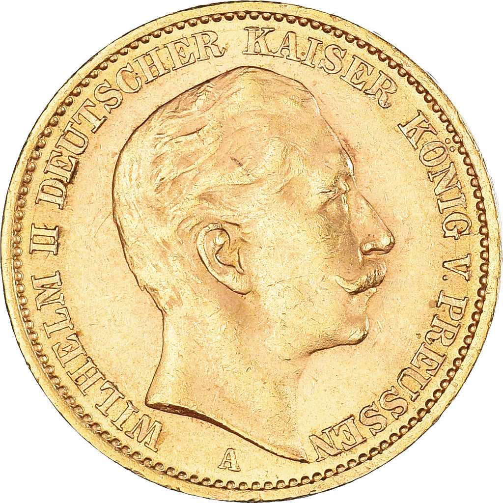 Coin, German States, PRUSSIA, Wilhelm II, 20 Mark, 1909, Berlin, MS(60-62)