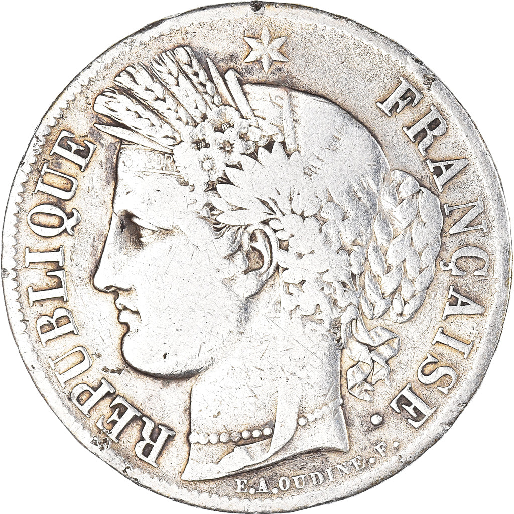 Coin, France, Cérès, 5 Francs, 1849, Paris, VF(20-25), Silver, KM:761.1