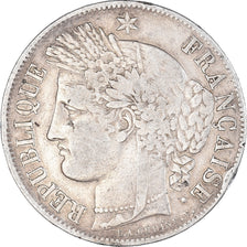 Moneta, Francia, Cérès, 5 Francs, 1850, Paris, MB+, Argento, KM:761.1