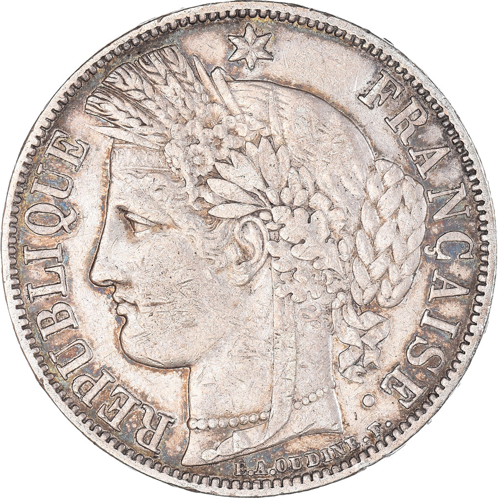Moneta, Francia, Cérès, 5 Francs, 1850, Paris, MB+, Argento, KM:761.1
