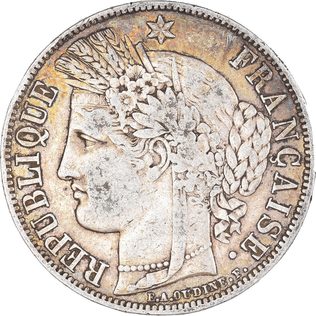 Moneta, Francia, Cérès, 5 Francs, 1850, Paris, MB+, Argento, KM:761.1