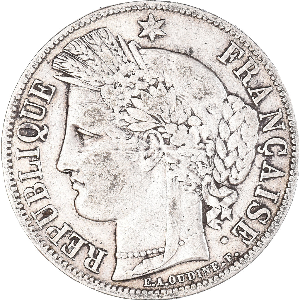 Coin, France, Cérès, 5 Francs, 1851, Paris, VF(20-25), Silver, KM:761.1