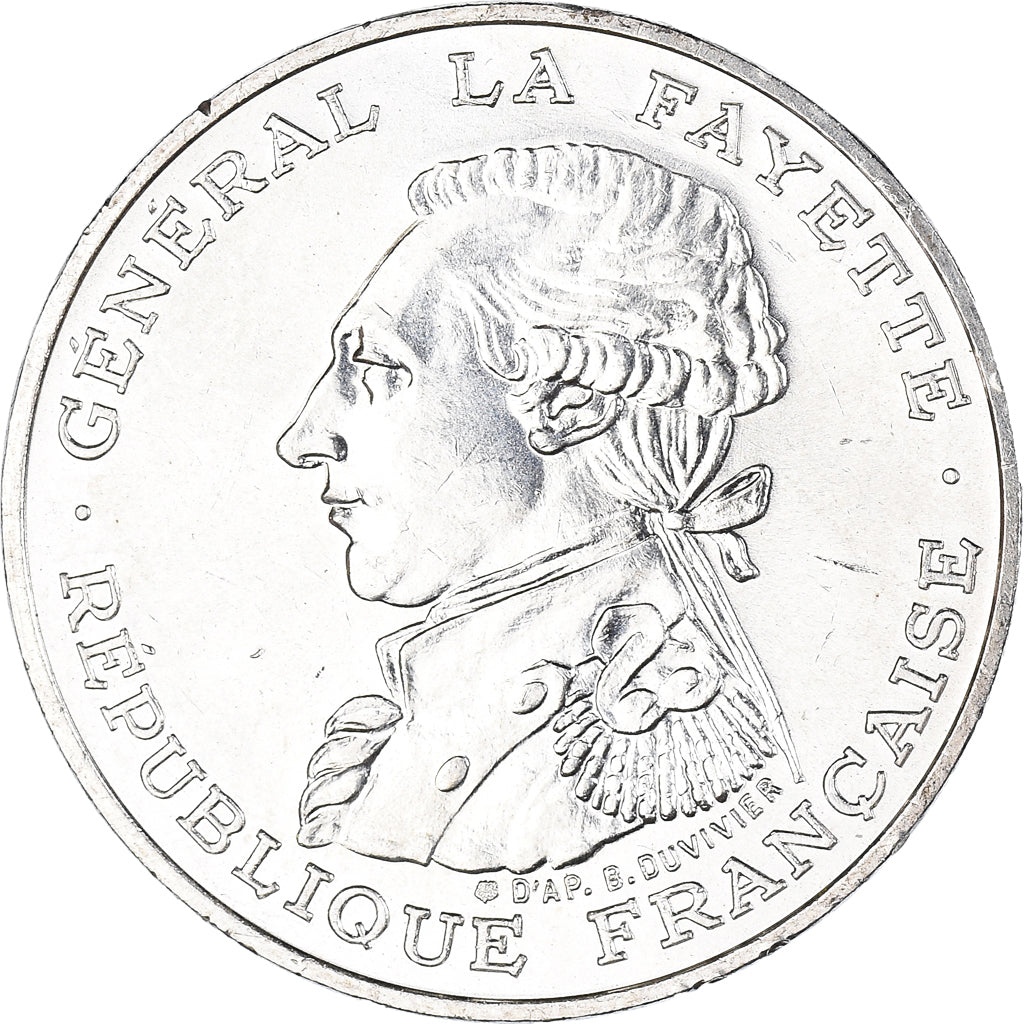 Coin, France, Lafayette, 100 Francs, 1987, Paris, MS(60-62), Silver, KM:962