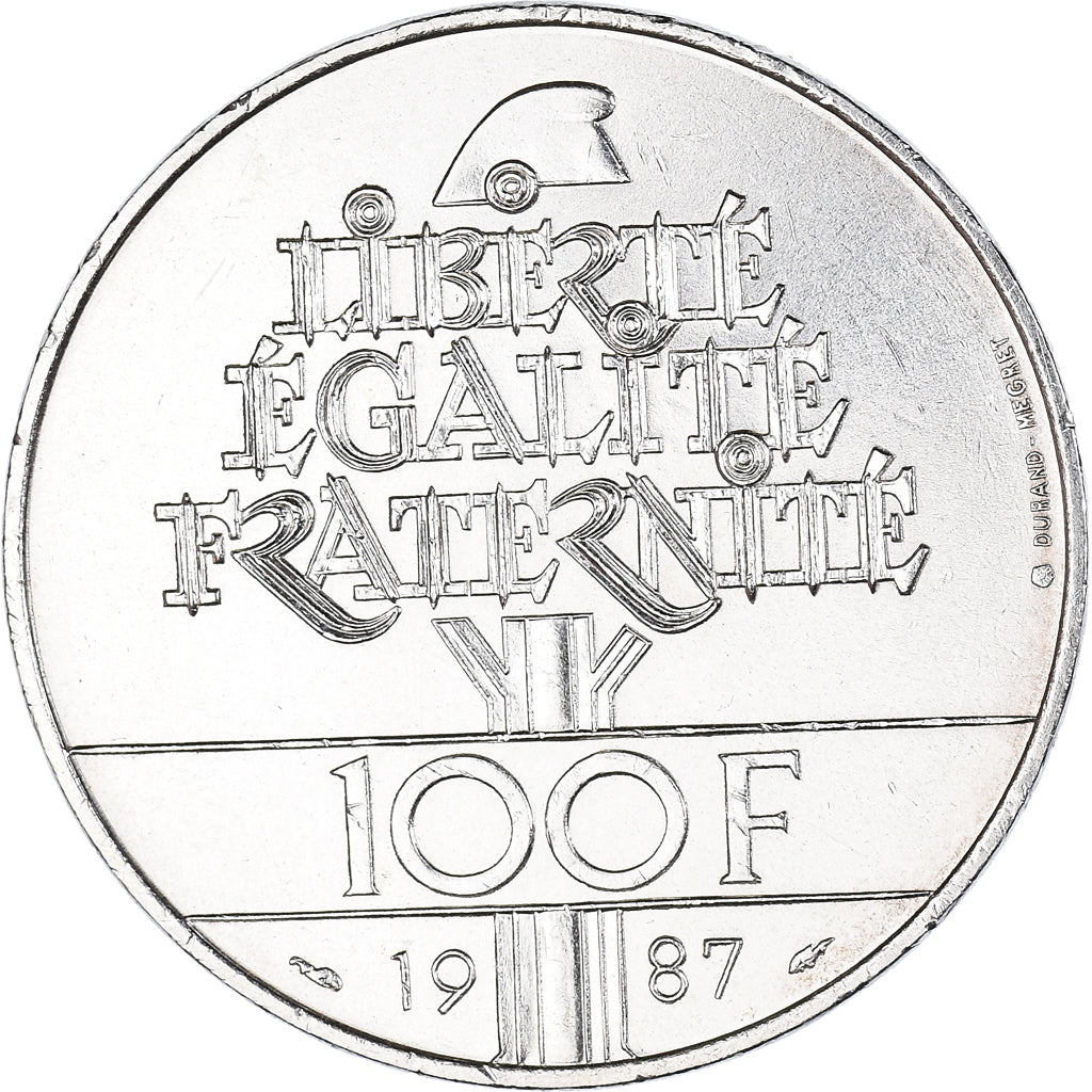 Coin, France, Lafayette, 100 Francs, 1987, Paris, MS(60-62), Silver, KM:962