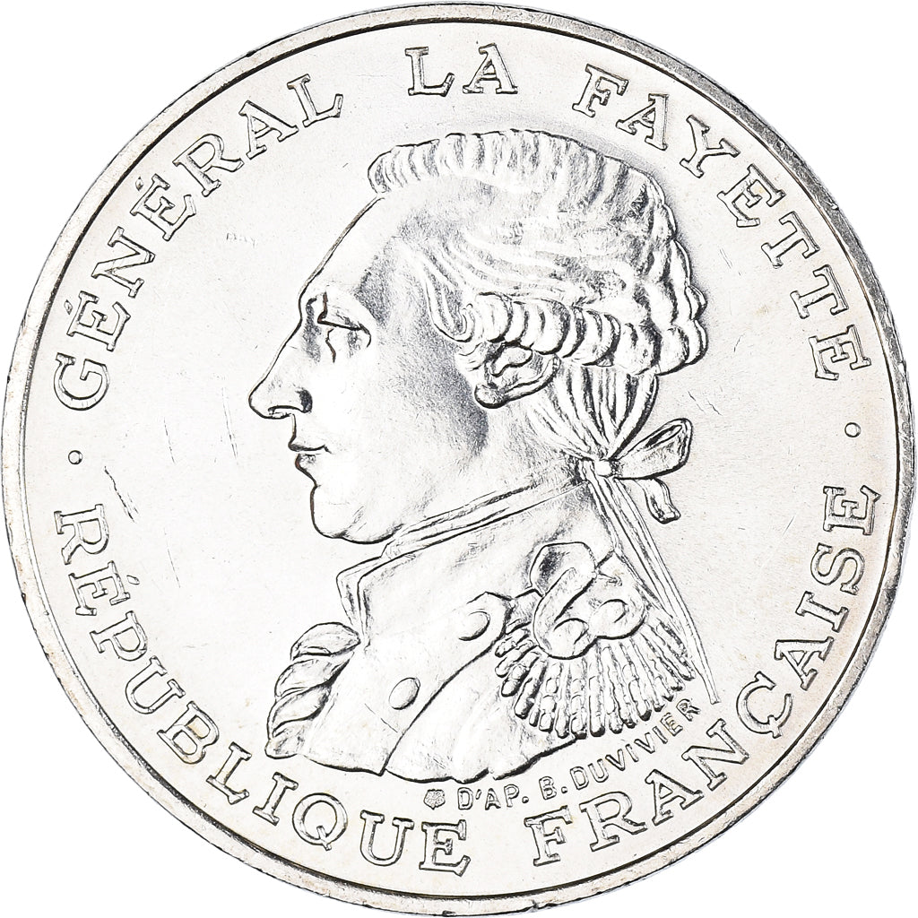 Munten, Frankrijk, Lafayette, 100 Francs, 1987, Paris, PR+, Zilver, KM:962