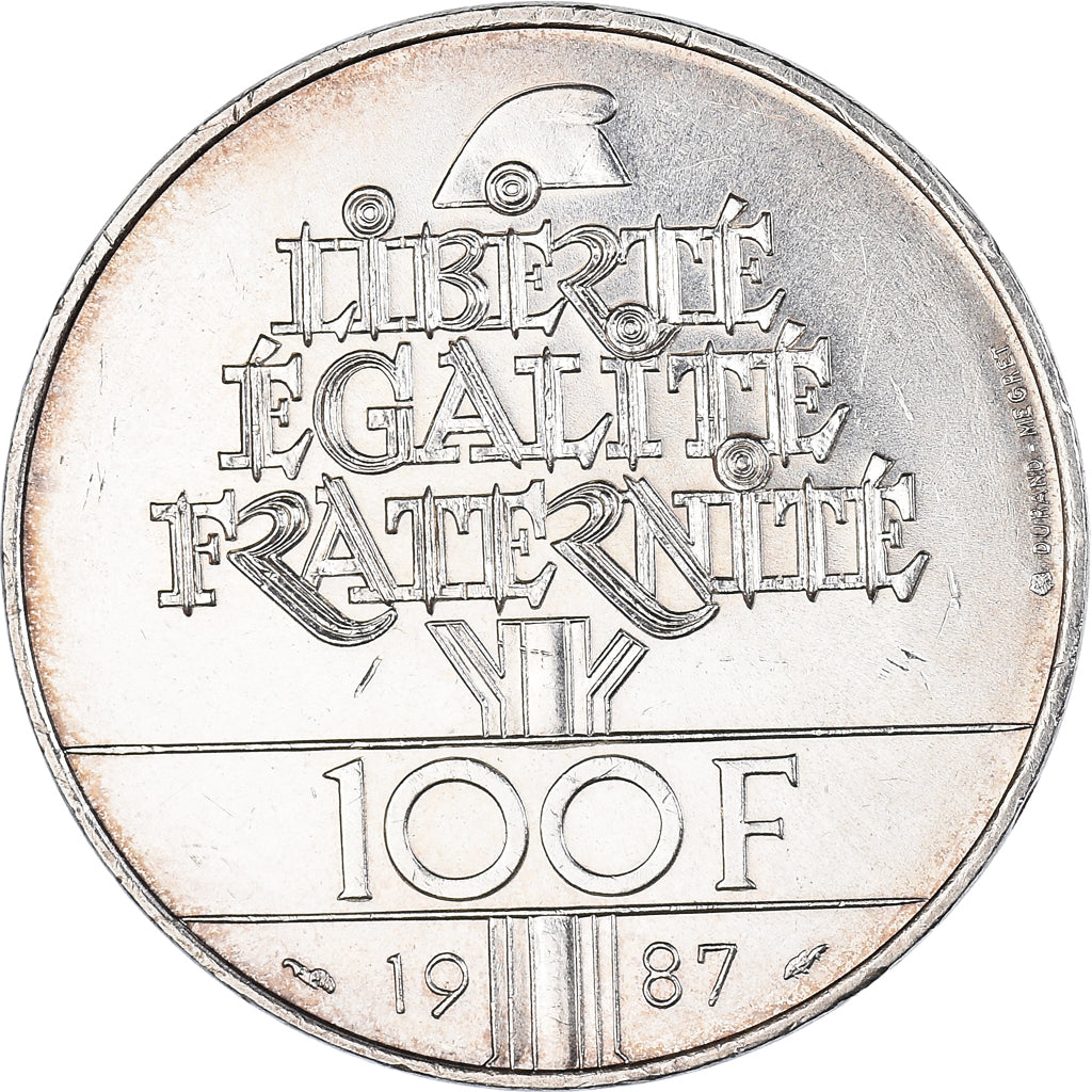 Coin, France, Lafayette, 100 Francs, 1987, Paris, MS(60-62), Silver, KM:962