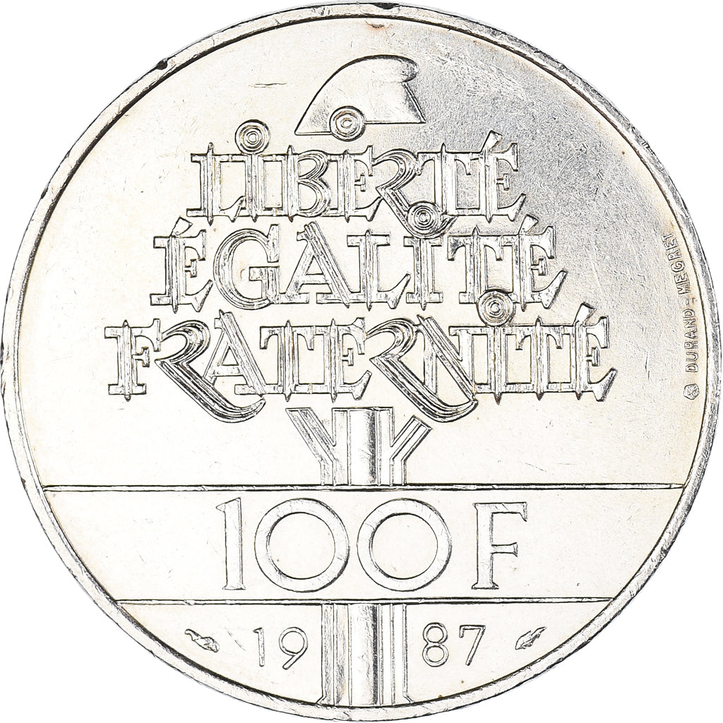 Coin, France, Lafayette, 100 Francs, 1987, AU(55-58), Silver, KM:962