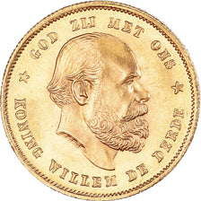 Moneta, Paesi Bassi, William III, 10 Gulden, 1876, SPL-, Oro, KM:106