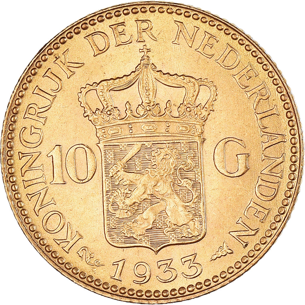Monnaie, Pays-Bas, Wilhelmina I, 10 Gulden, 1933, SUP, Or, KM:162