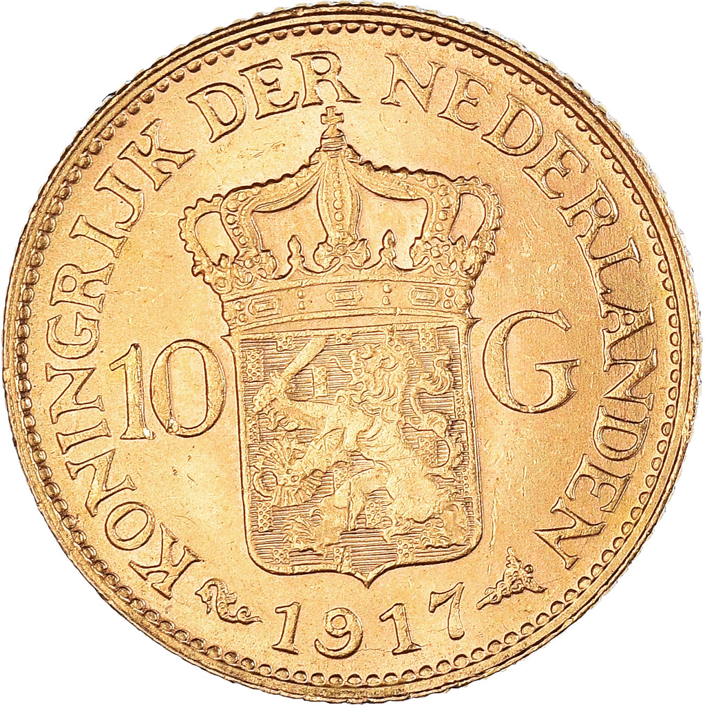Munten, Nederland, Wilhelmina I, 10 Gulden, 1917, PR, Goud, KM:149