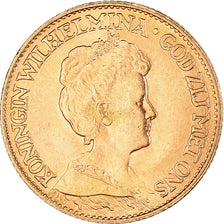 Moneda, Países Bajos, Wilhelmina I, 10 Gulden, 1917, EBC, Oro, KM:149